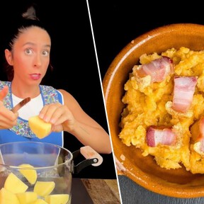 Arantza, cocinera: "Las patatas más sabrosas no se fríen, se cocinan con 3 ajos, pimentón y 1 tira de panceta" 