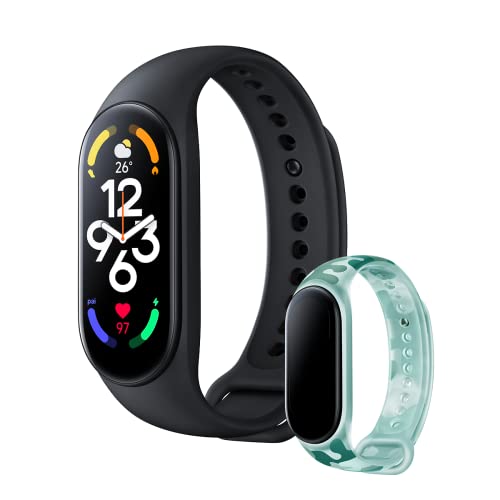 Xiaomi Smart Band 7+Correa Khaki Green-Pulsera de actividad con pantalla AMOLED de 1.62",110 modos deportivos,monitoreo frecuencia cardiaca,sueño,SpO2,negro(Versión ES),46.5 mmx20.7mm x 12.25 mm