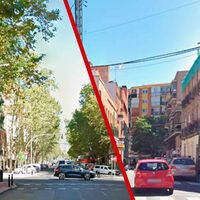 Bravo Murillo y Puente de Vallecas tienen algo en común: una frontera invisible que separa a ricos de pobres y que se mide por el tamaño de las aceras