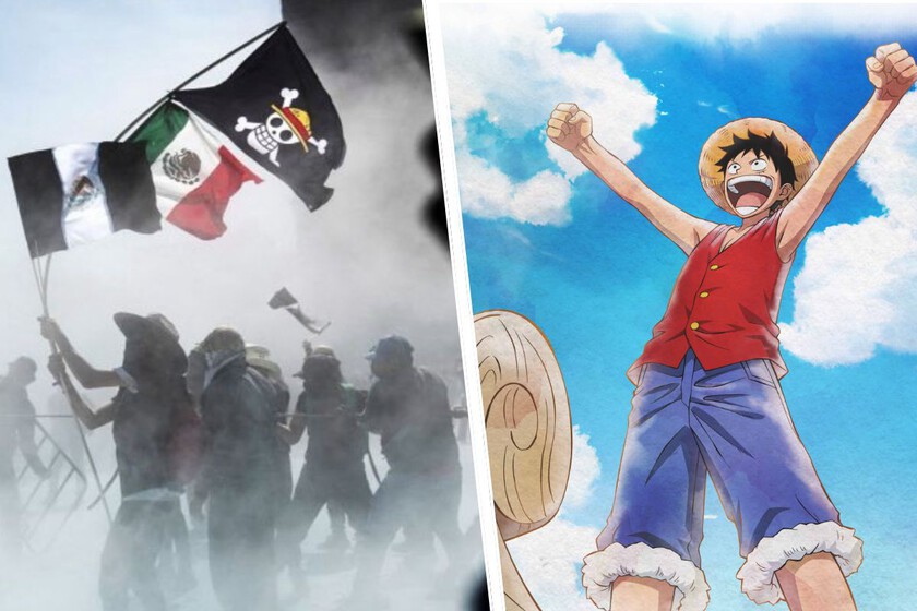 Cómo terminó la bandera de una serie de anime convertida en el emblema de las protestas de la Generación Z