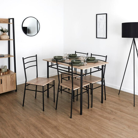Set De Mesa Con 4 Sillas Loka Cmp Maderanegro