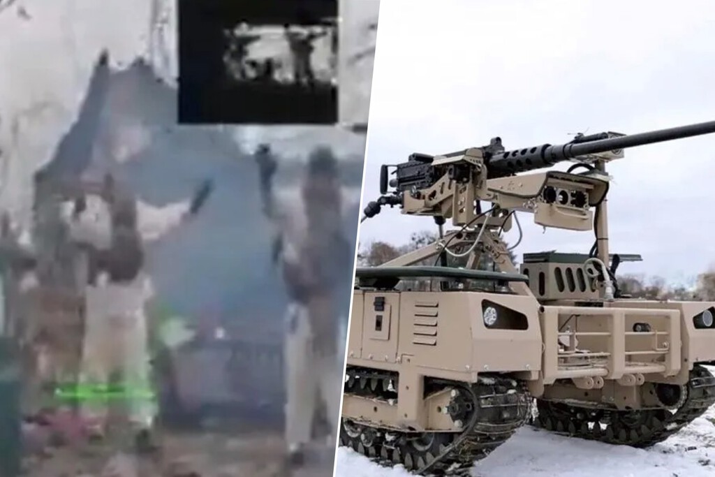 Tres rusos se rinden ante la cámara. Una escena normal de las guerras, pero ciencia ficción en Ucrania por el “soldado” que los encañona