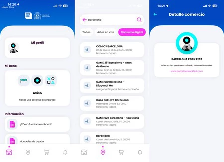 La app Bono Cultural Joven 2025 en iPhone