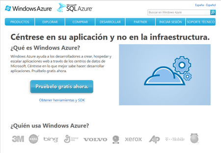 Windows Azure portal en Español