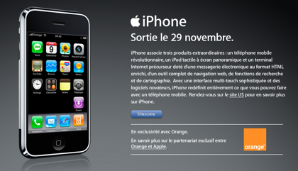 Apple anuncia el lanzamiento del iPhone en Francia el 29 de Noviembre