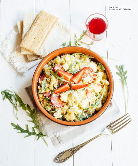 Ensalada de sémola y frutas. Receta de primavera