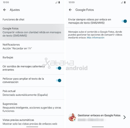 Google Mensajes Vídeos