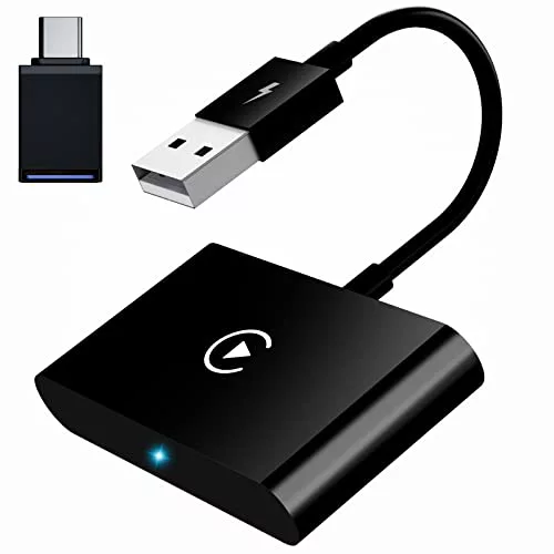 iPhone 用ワイヤレス CarPlay アダプター、ワイヤレス CarPlay ドングル アダプター アウディ、シュコダ、ボルボ、ルノー、プジョー (2017 ~ 2023 年) iOS 13+ 用の工場出荷時の有線 CarPlay をワイヤレスに変換します。