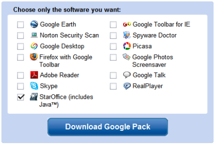 StarOffice gratis con Google Pack