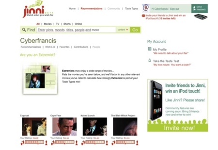 Jinni, sugerencias de cine y televisión personalizadas