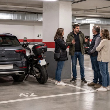 Un propietario aparca su moto junto a su coche en la misma plaza de garaje y los vecinos se quejan: la Ley de Propiedad Horizontal aclara los límites y si la comunidad le puede sancionar