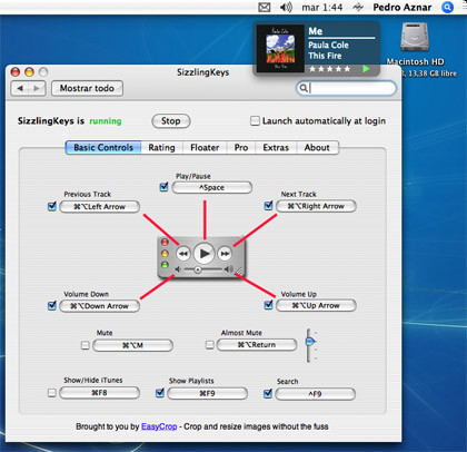 SizzlingKeys: Controla iTunes desde cualquier aplicación