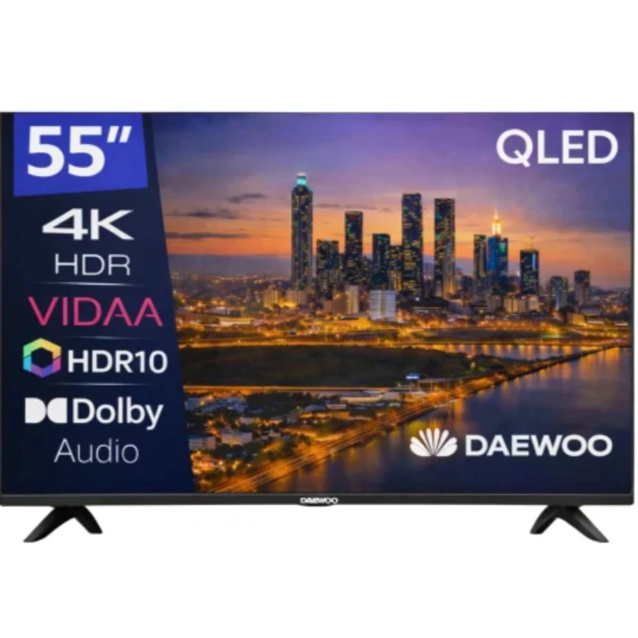 Smart TV QLED 55'' (139,7 cm) Daewoo 55VB56QV, 4K UHD, 50 Hz, HDR 10, Dolby audio
