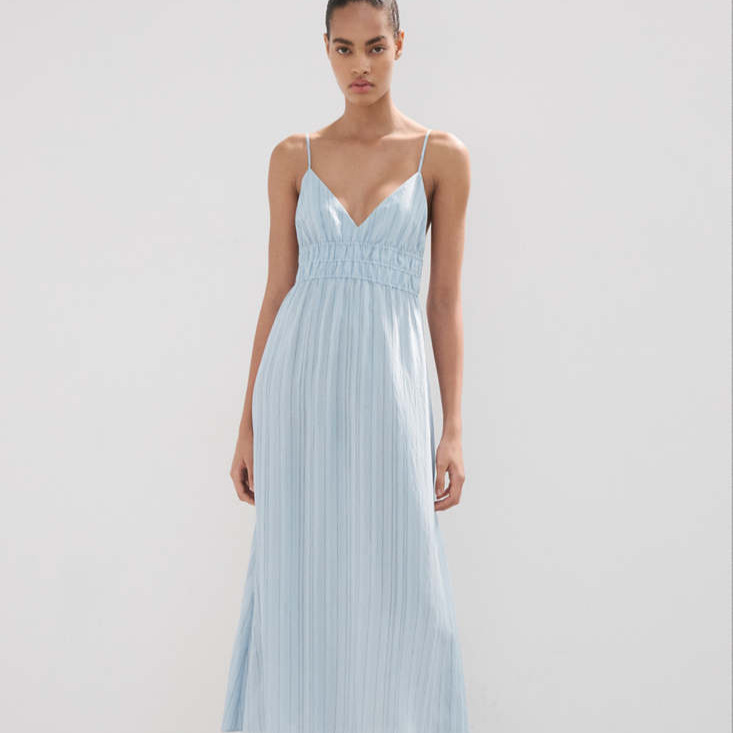 Vestido fruncido rayas