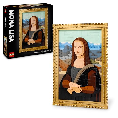 LEGO Art Mona Lisa Cuadro Famoso de Leonardo da Vinci, Decoración del Hogar para Salón y Dormitorio, Maqueta de Construcción para Adultos, Regalo para Hombres Mujeres Artistas y Amantes del Arte 31213