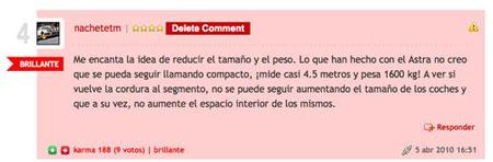 Karma en los comentarios