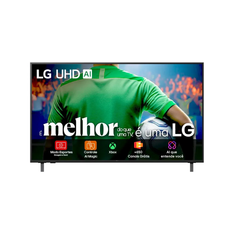 Smart TV 4K 55" LG UHD 55UA85 Processador α7 AI Ger8 4K Super Upscaling Google Cast Alexa Integrado Controle AI Smart Magic WebOS 25