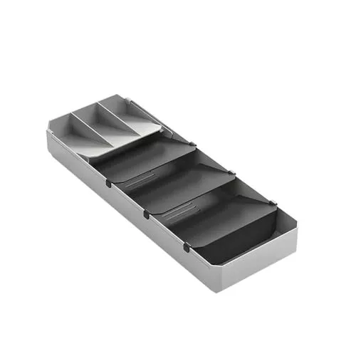 Metaltex Organizador de Cubiertos, Gris Y Negro, 40-49 cm