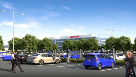 Honda instala 120 puntos de recarga para coche eléctrico en su sede de California... pero ellos no venden enchufables