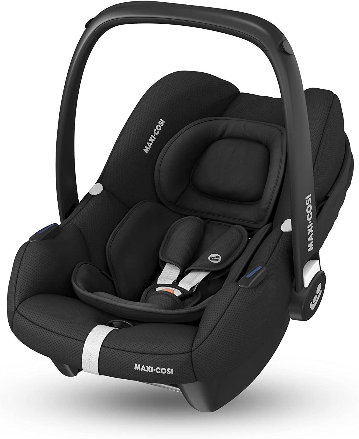 Maxi-Cosi CabrioFix i-Size Silla de Coche bebé grupo 0+ i-Size, para bebés recién nacidos desde 40 hasta 75 cm, con reductor acolchado y capota, Essential Black
