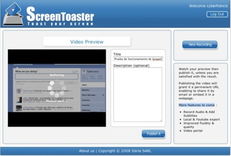 ScreenToaster, grabando screencasts desde la web