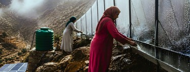 Mientras los pueblos se secan, las mujeres en Marruecos   
suben a las montañas para capturar niebla: la convierten en agua potable 