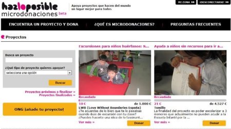 Microdonaciones, permite financiación de proyectos solidarios