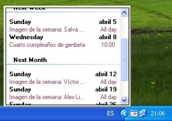 Google Calendar en tu escritorio con GMinder