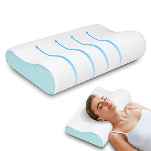 Enighs Cómodas Almohadas cervicales para aliviar el Dolor con Espuma viscoelástica