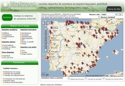 DAventuras: directorio de empresas de turismo de aventura en España