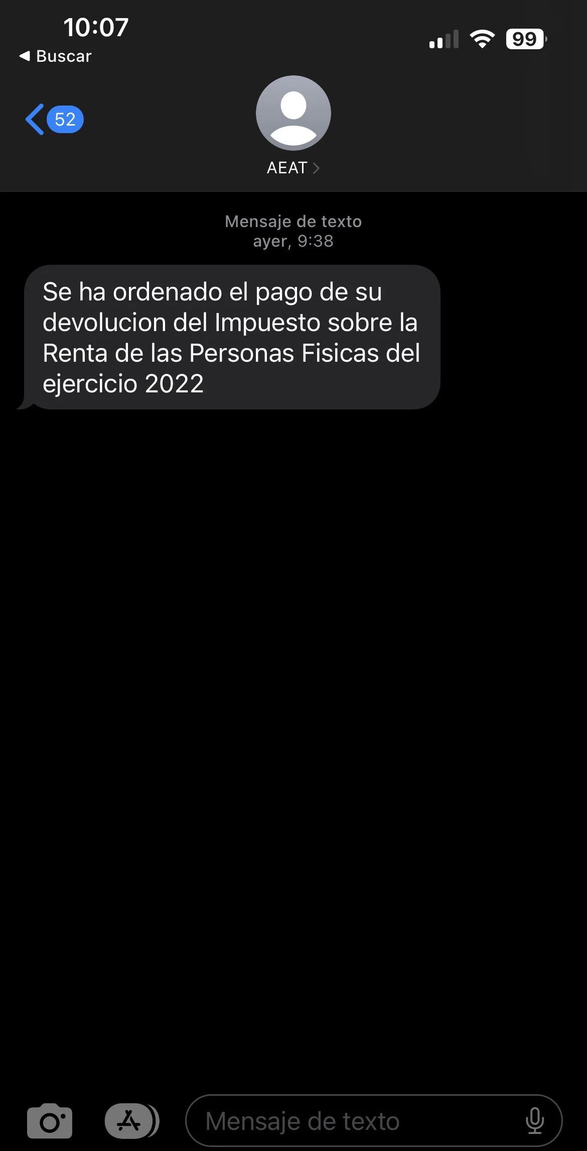 El verdadero SMS de Hacienda: así es el mensaje de la Agencia ...