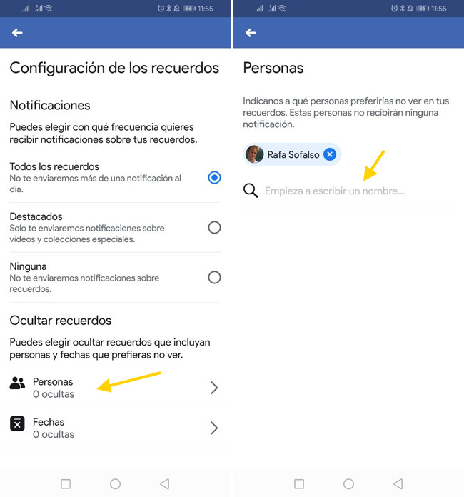 Cómo configurar Facebook para que no te recuerde ciertas fechas o personas