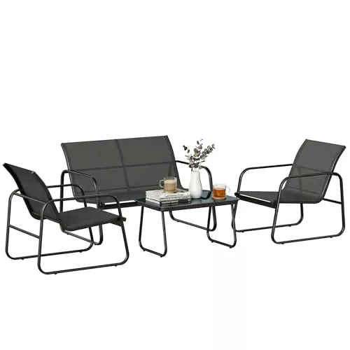 Outsunny Conjunto Jardín Exterior de 4 Piezas