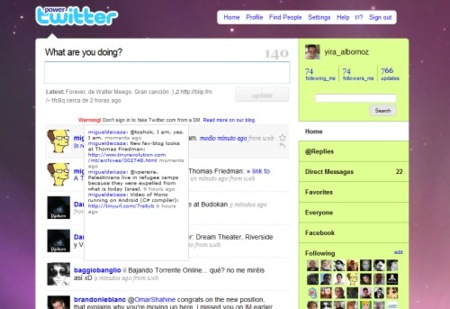 Power Twitter, add on para Firefox que añade prestaciones a la web de Twitter