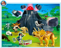 Triceratops con volcán de Playmobil