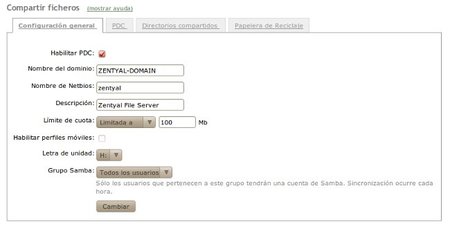 Compartir ficheros Zentyal