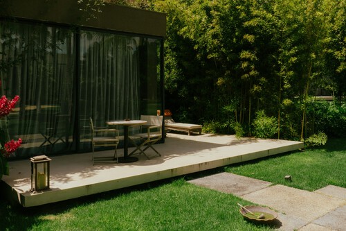 Toldo Lateral Doble Extensible De Aluminio - 200 X 600 Cm, Beige