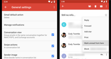 La app de Gmail prepara gestos personalizables al estilo Inbox