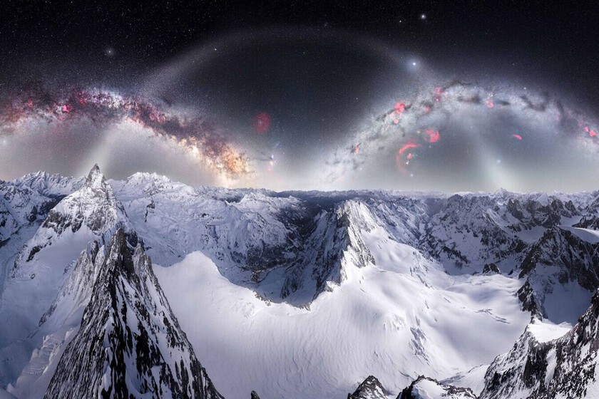 La foto imposible a -28ºC del doble arco de la Vía Láctea jamás podría haberse tomado con un móvil