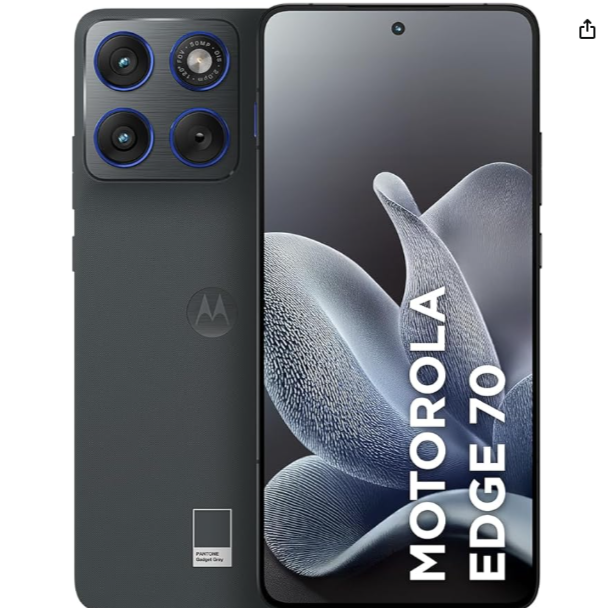 Smartphone Motorola Edge 70 5G - 512GB 24GB (12GB RAM + 12GB RAM Boost), Ultrafino, 3 cameras 50MP, Tela 1.5K extreme Amoled 120hz - Gadget Gray
