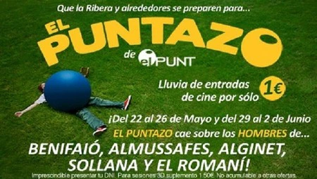 Al cine por solo 1 euro en las salas de 'El Punt Alzira' en Valencia 
