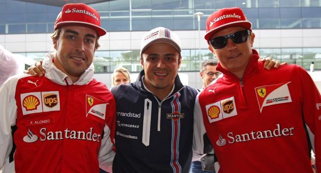Fernando Alonso, Felipe Massa y Kimi Räikkönen