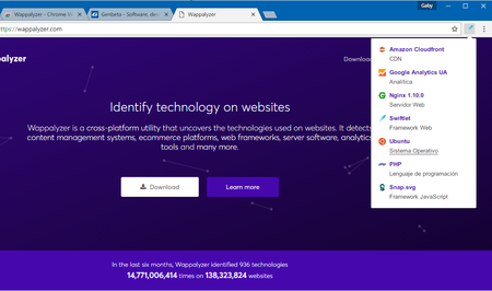 Esta extensión para Chrome y Firefox identifica todas las tecnologías usadas en los sitios web que visitas