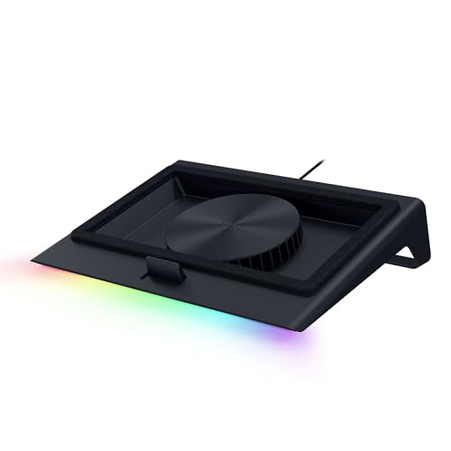 Razer Laptop Cooling Pad - Soporte de refrigeración Inteligente para portátiles de 14" a 18" Pulgadas - Cámara de presión hermética (Curvas de Ventilador Personalizadas, concentrador USB-A) Negro