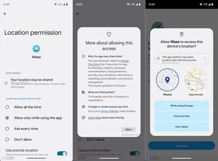 これは、Android 14 が許可を与える前に、アプリがデータを共有できることを通知する方法です。 XDAからの画像