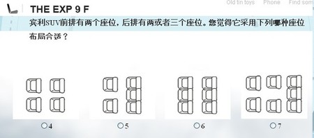 Plazas en el Bentley EXP 9F