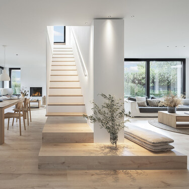 Este dúplex sin apenas puertas es el perfecto ejemplo de cómo tener espacios abiertos pero compartimentados