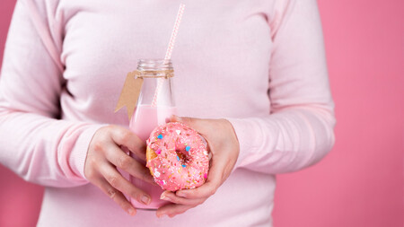 Smoothie and donut