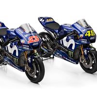 El blanco sobre azul ha sido lo más relevante en la presentación del Movistar Yamaha MotoGP