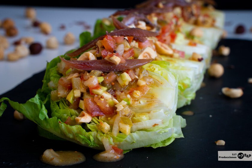 Recipe For Lettuce Hearts With Vinaigrette And Anchovies, Easy, Fast